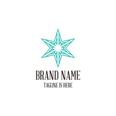creative six star design logo, element six white background
