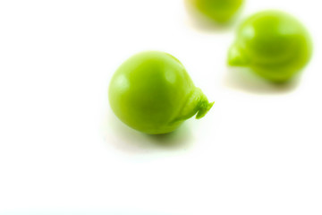 Fresh Green Peas Isolated on a White