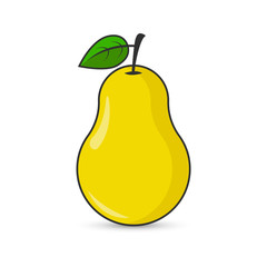 Pear icon in flat style on a white background