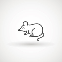 Mouse vector icon. Line vector figure of mouse. Vector outline forest animal for web and design. Chinese horoscope thin line icon.