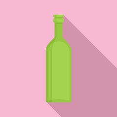 Green garbage bottle icon. Flat illustration of green garbage bottle vector icon for web design