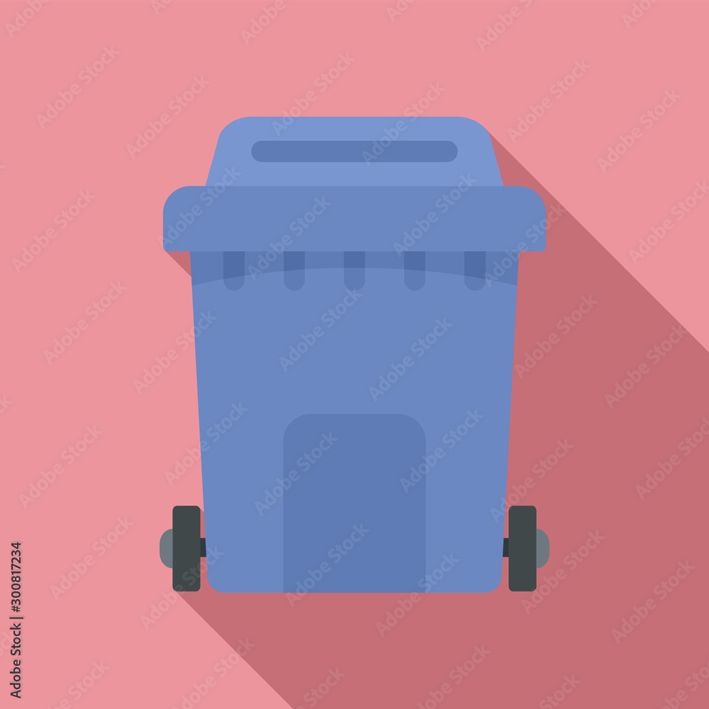 Poster plastic garbage box icon. flat illustration of plastic garbage box vector icon for web design