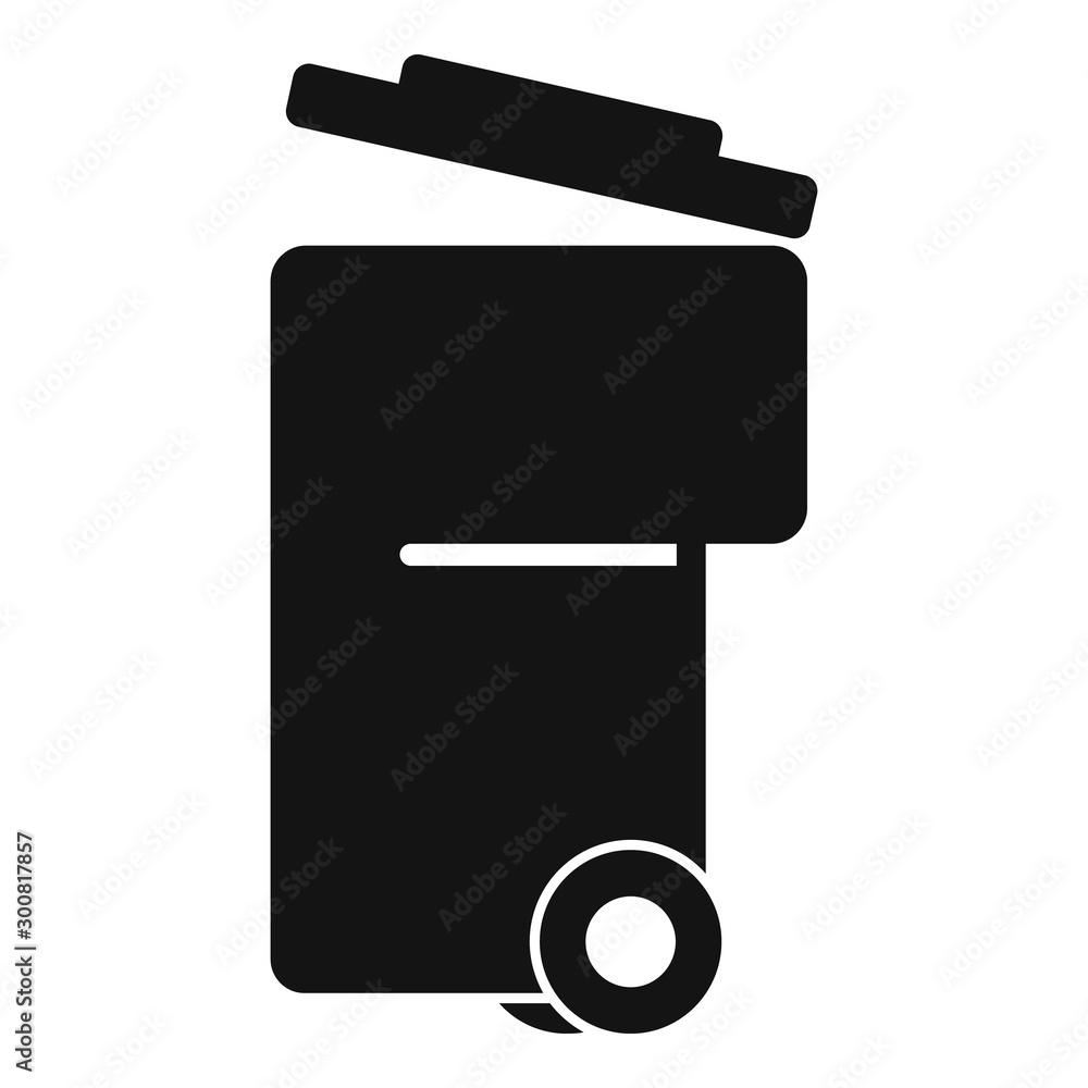 Poster plastic garbage bin icon. simple illustration of plastic garbage bin vector icon for web design isol