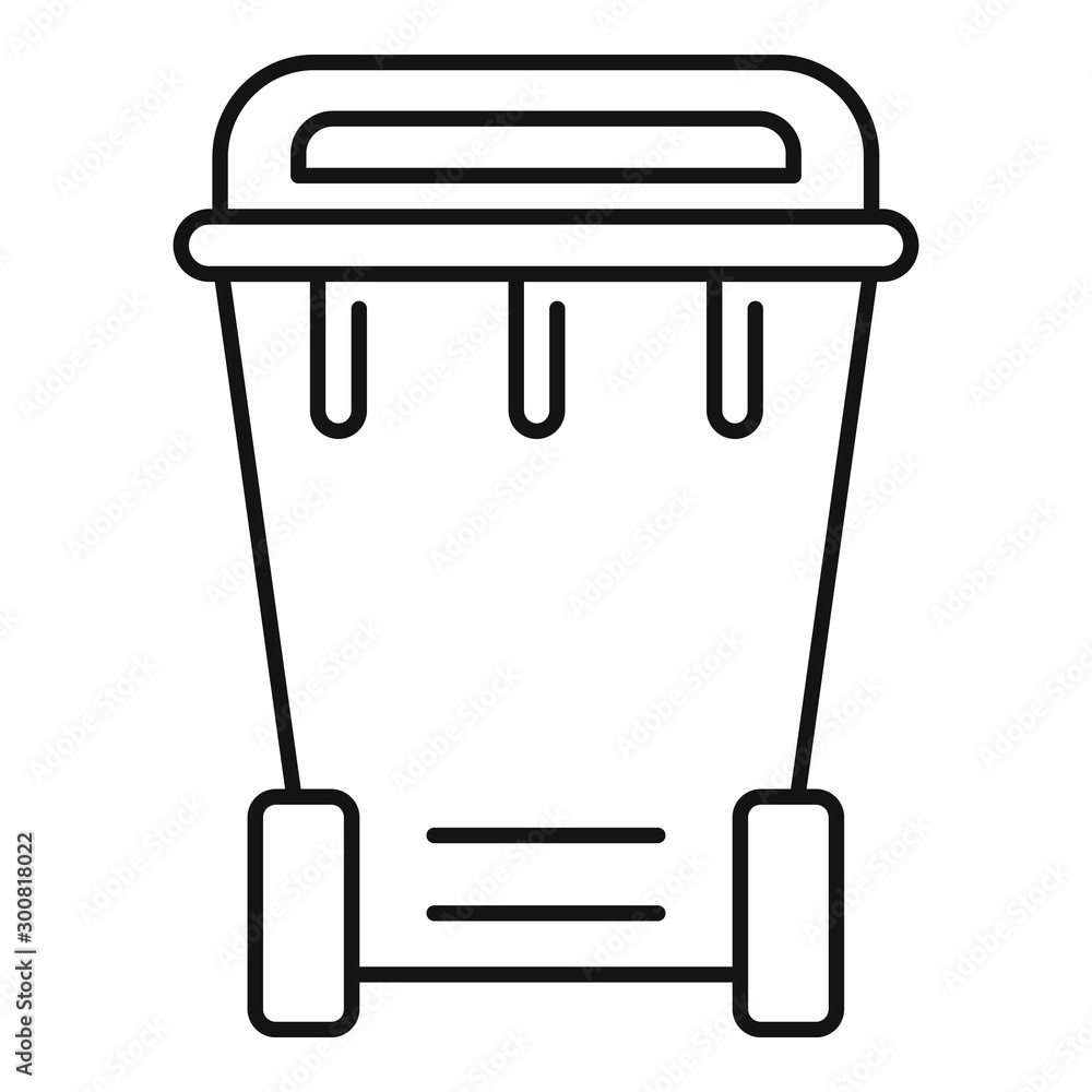Poster plastic garbage bin icon. outline plastic garbage bin vector icon for web design isolated on white b