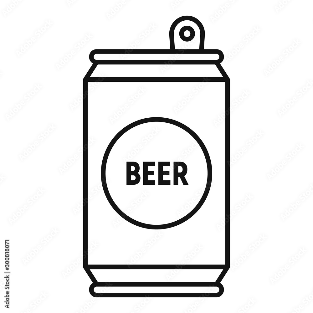 Poster beer tin can icon. outline beer tin can vector icon for web design isolated on white background