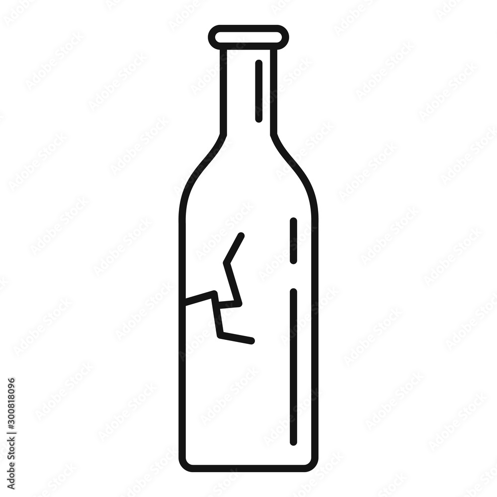 Poster half broken bottle icon. outline half broken bottle vector icon for web design isolated on white bac