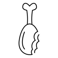 Eaten chicken leg icon. Outline eaten chicken leg vector icon for web design isolated on white background