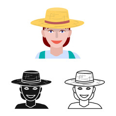 Vector design of farmer and woman logo. Set of farmer and rural vector icon for stock.
