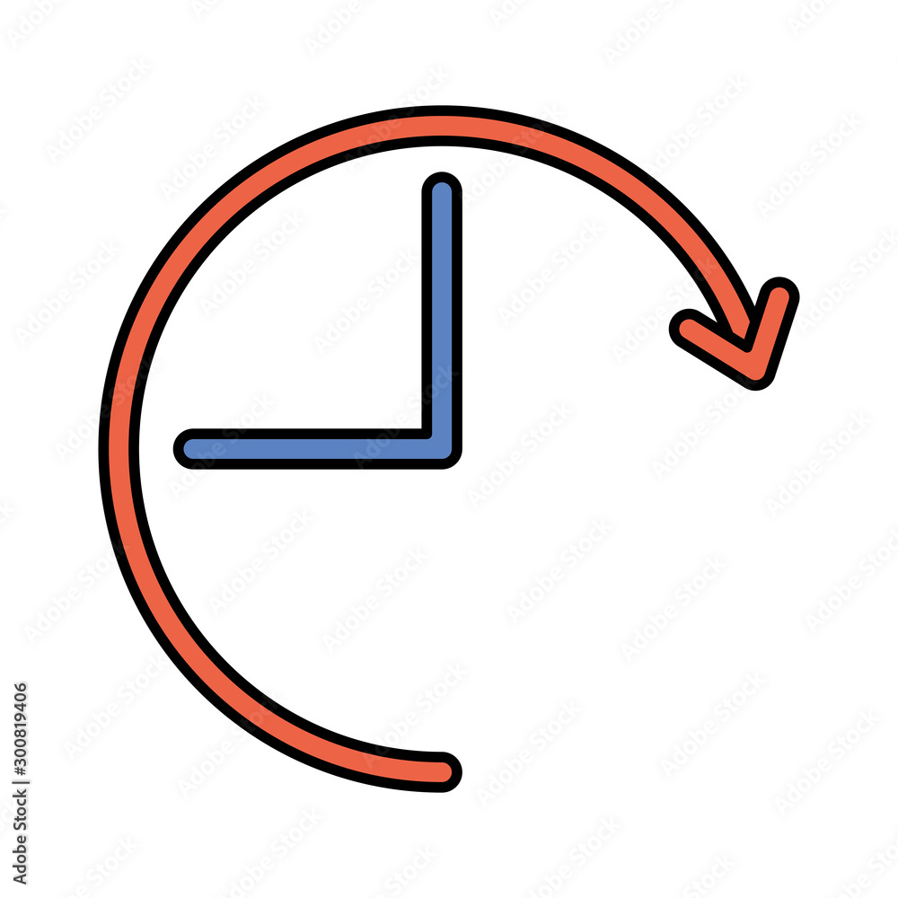 Poster time clock with arrow around