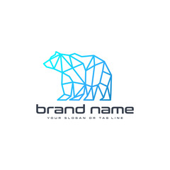 bear technology logo design vector template white background