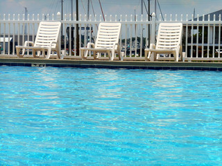 Chairs by the pool deck