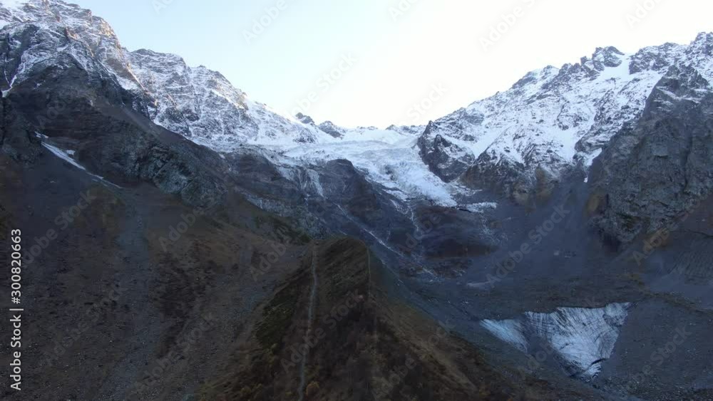 Canvas Prints glacier in the mountains of the caucasus. shot on a drone