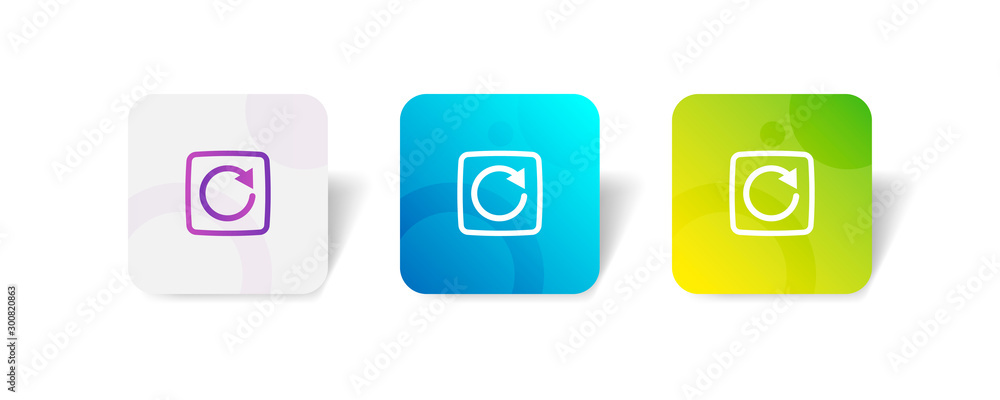 Poster relead round icon in outline and solid style with colorful smooth gradient background, suitable for 