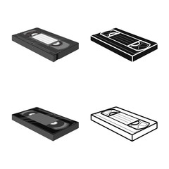 Vector design of videotape and tape icon. Web element of videotape and cassette stock symbol for web.