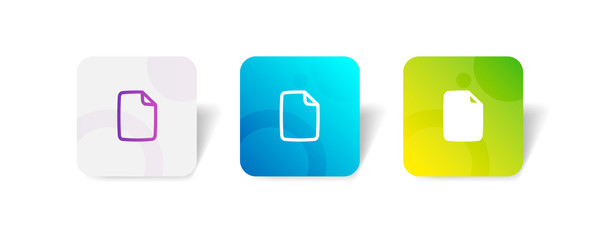 File round icon in outline and solid style with colorful smooth gradient background, suitable for UI, app button,  infographic, etc