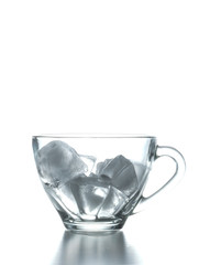 Crystal glass on a white background