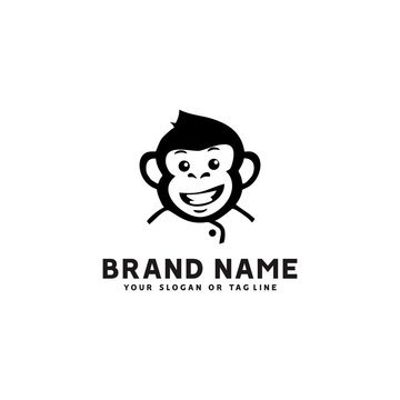 monkey logo design vector template white background