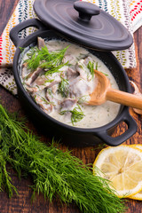 turkish traditional tripe soup; iskembe corbasi and offal soup