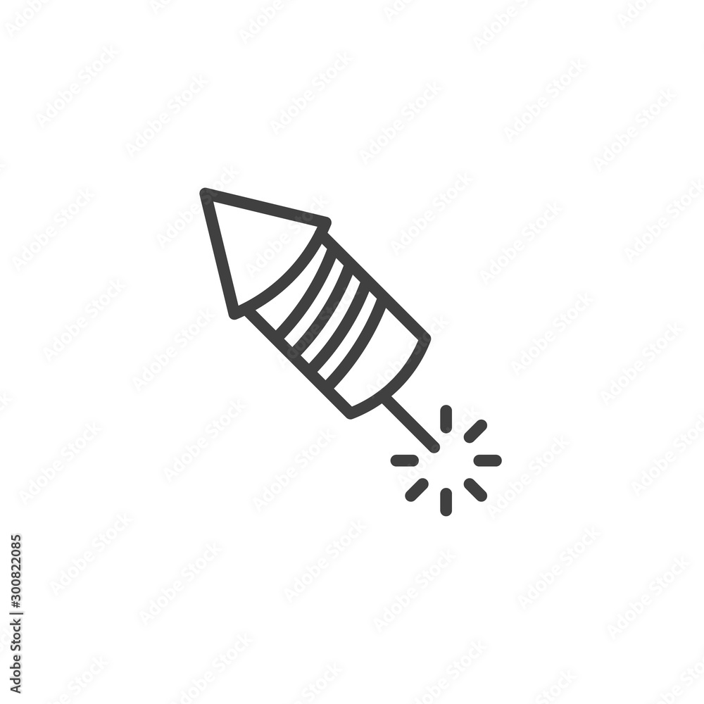 Aufkleber fireworks rocket line icon. linear style sign for mobile concept and web design. firecracker, explos
