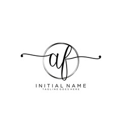AF Initial handwriting logo with circle template vector.