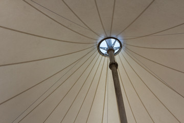 Close up of inner white umbrella