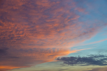 Orange clouds before sunset