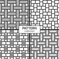 Set of four seamless patterns of rectangles.