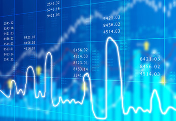 stock market finance graph background with abstract Growth graph chart. 2d illustration