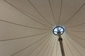 Close up of inner white umbrella