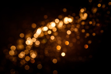 Gold abstract bokeh on black