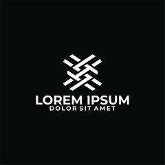 Initial letter S H X logo template with modern line art in flat design illustration