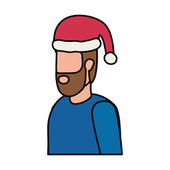 bearded man with christmas hat character