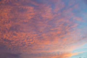 Orange clouds before sunset
