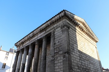 Le temple romain d'Auguste et de Livie dans la Ville de Vienne - Département Isère - France