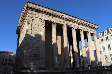 Le temple romain d'Auguste et de Livie dans la Ville de Vienne - Département Isère - France