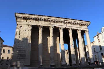 Le temple romain d'Auguste et de Livie dans la Ville de Vienne - Département Isère - France