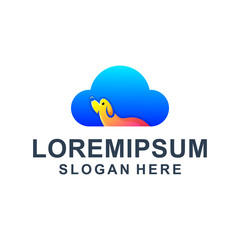 Cloud Dog Logo Design Premium