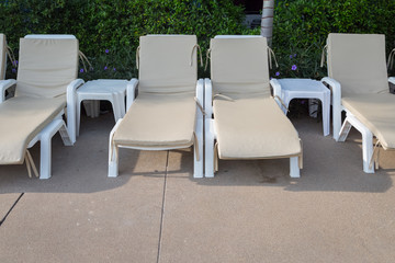 Sunbeds to relax by the pool