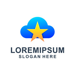 Obraz premium Cloud Star Logo Design Premium