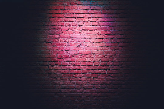 brick wall with light for abstract background.