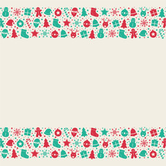 Xmas icons on empty background. Christmas decoration. Vector