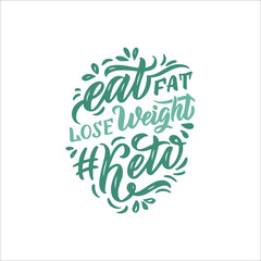 Hand drawn logo phrase for ketogenic diet