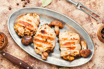Chicken roll with mushrooms