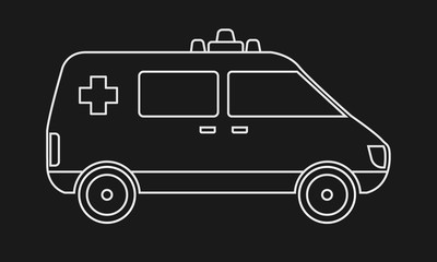 Trendy solid Ambulance icon with line art. Hospital or medical concept design sign. Healthcare .