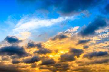 Beautiful sky and colorful clouds at sunset