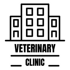 Obraz premium Veterinary clinic logo. Outline veterinary clinic vector logo for web design isolated on white background