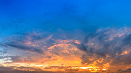 Beautiful sky and colorful clouds at sunset © zhao dongfang