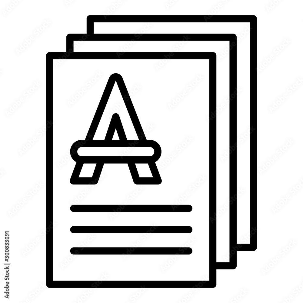 Aufkleber test papers icon. outline test papers vector icon for web design isolated on white background
