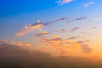 Beautiful sky and colorful clouds at sunset
