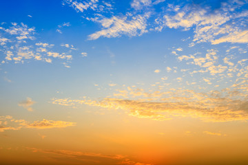Beautiful sky and colorful clouds at sunset